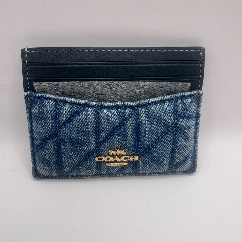 NWT Coach Slim ID Card Case in Regenerative Cotton With Quilting - Picture 10 of 15